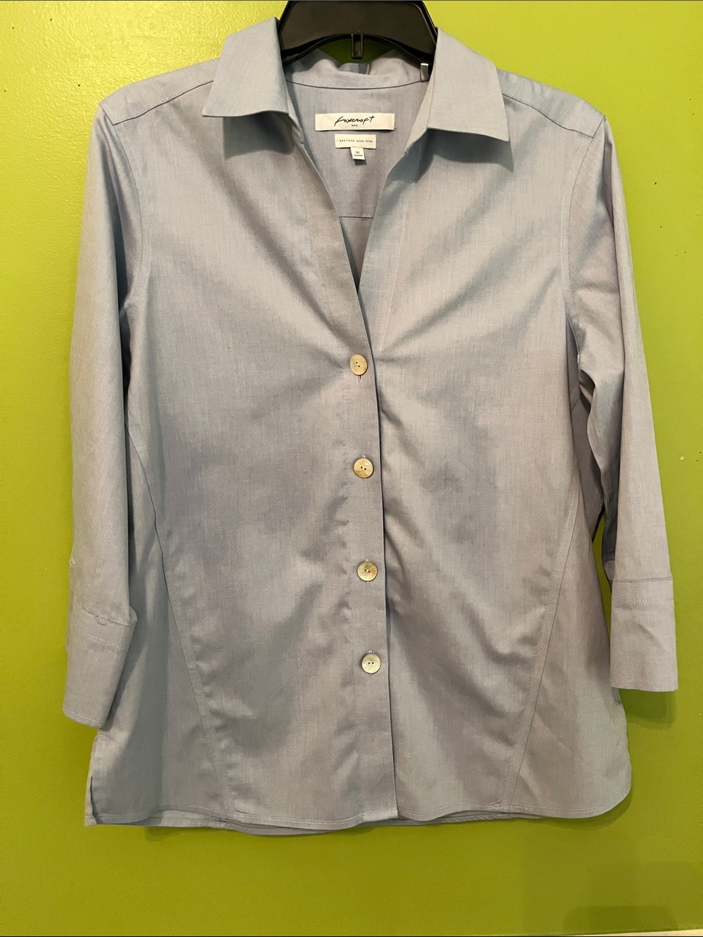 Foxcroft Heritage Non-Iron Fitted Shirt classic Blue - Picture 2 of 8